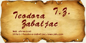 Teodora Žabaljac vizit kartica